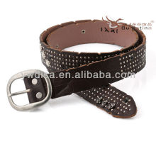 Brown Fashion Men&#39;s Rivet Skull Belts Ceintures de cuir véritable WholesaleBC4555G-1